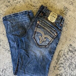 Rock Revival Indigo Jeans with Embroidered Pockets